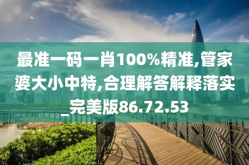 最准一码一肖100%精准,管家婆大小中特,合理解答解释落实_完美版86.72.53