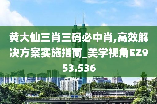 黄大仙三肖三码必中肖,高效解决方案实施指南_美学视角EZ953.536