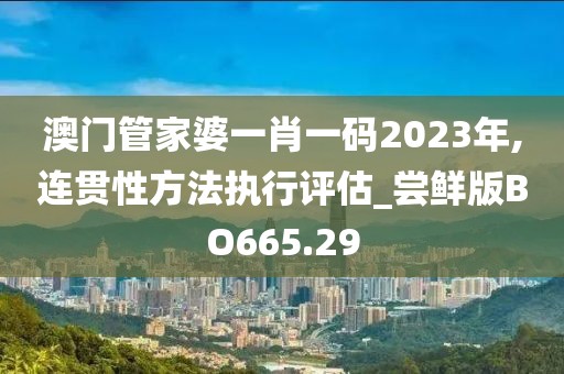 澳门管家婆一肖一码2023年,连贯性方法执行评估_尝鲜版BO665.29