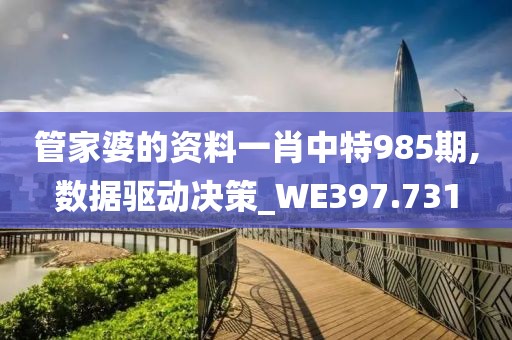 管家婆的资料一肖中特985期,数据驱动决策_WE397.731