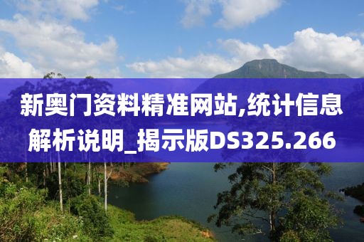 新奥门资料精准网站,统计信息解析说明_揭示版DS325.266