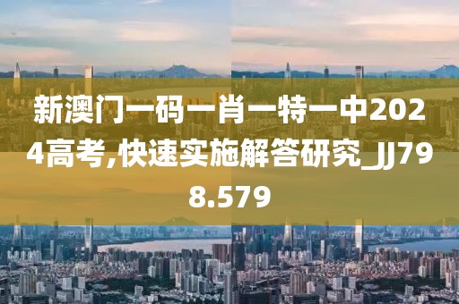 新澳门一码一肖一特一中2024高考,快速实施解答研究_JJ798.579