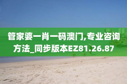 管家婆一肖一码澳门,专业咨询方法_同步版本EZ81.26.87