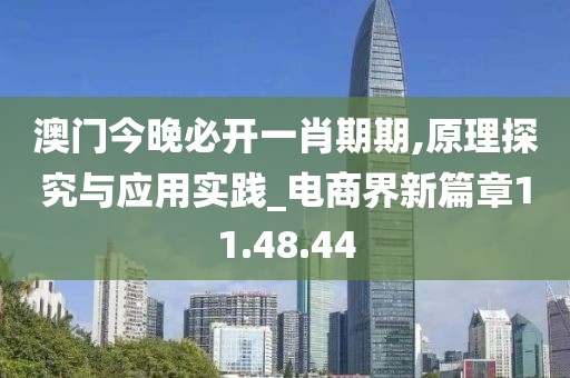 澳门今晚必开一肖期期,原理探究与应用实践_电商界新篇章11.48.44