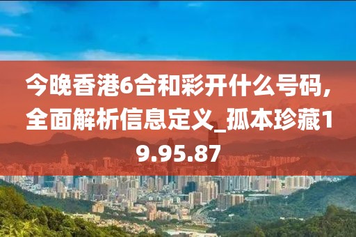 今晚香港6合和彩开什么号码,全面解析信息定义_孤本珍藏19.95.87