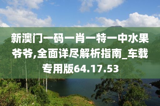 新澳门一码一肖一特一中水果爷爷,全面详尽解析指南_车载专用版64.17.53