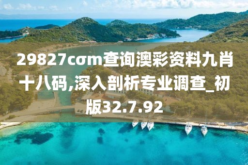 29827cσm查询澳彩资料九肖十八码,深入剖析专业调查_初版32.7.92