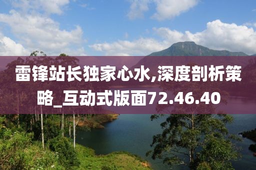 雷锋站长独家心水,深度剖析策略_互动式版面72.46.40