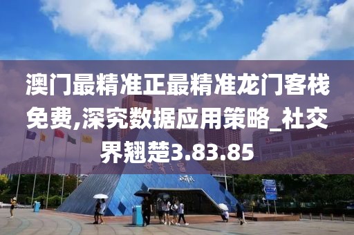 澳门最精准正最精准龙门客栈免费,深究数据应用策略_社交界翘楚3.83.85
