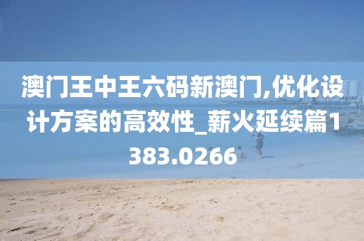 澳门王中王六码新澳门,优化设计方案的高效性_薪火延续篇1383.0266