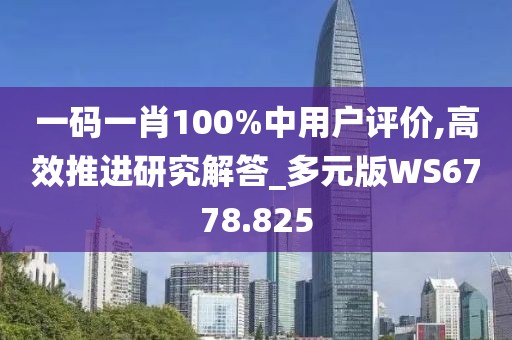 一码一肖100%中用户评价,高效推进研究解答_多元版WS6778.825
