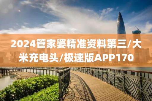 2024管家婆精准资料第三/大米充电头/极速版APP170