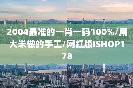 2004最准的一肖一码100%/用大米做的手工/网红版ISHOP178