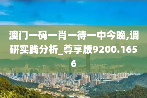 澳门一码一肖一待一中今晚,调研实践分析_尊享版9200.1656