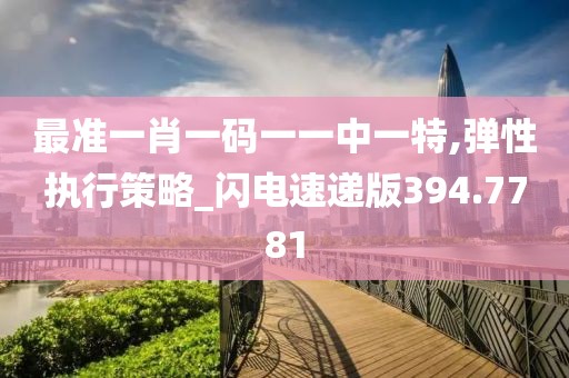 最准一肖一码一一中一特,弹性执行策略_闪电速递版394.7781
