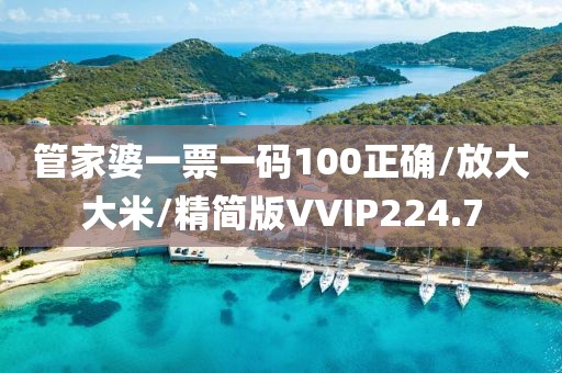 管家婆一票一码100正确/放大大米/精简版VVIP224.7