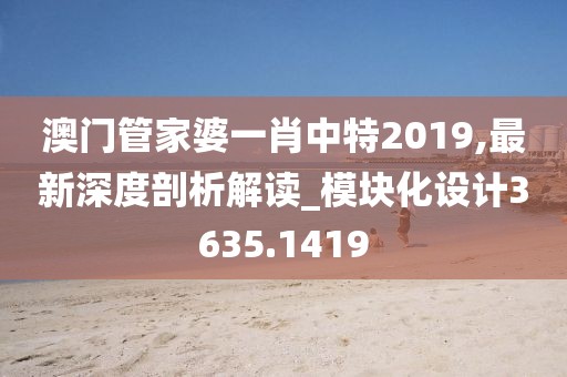 澳门管家婆一肖中特2019,最新深度剖析解读_模块化设计3635.1419