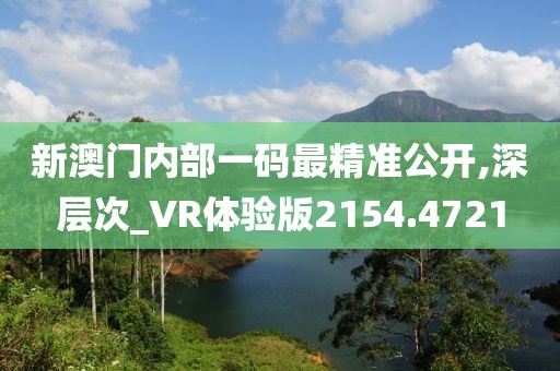新澳门内部一码最精准公开,深层次_VR体验版2154.4721