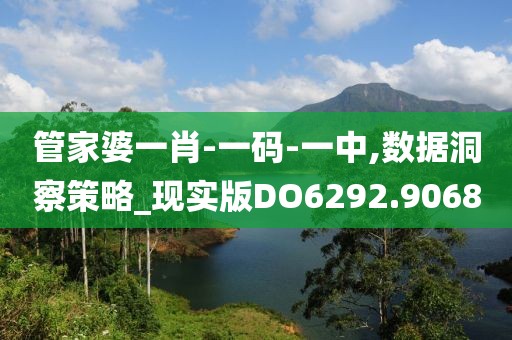 管家婆一肖-一码-一中,数据洞察策略_现实版DO6292.9068