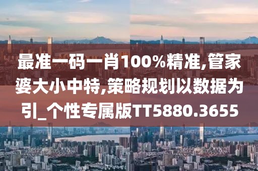 最准一码一肖100%精准,管家婆大小中特,策略规划以数据为引_个性专属版TT5880.3655