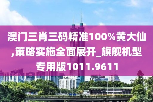 澳门三肖三码精准100%黄大仙,策略实施全面展开_旗舰机型专用版1011.9611