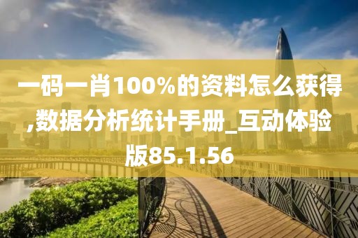 一码一肖100%的资料怎么获得,数据分析统计手册_互动体验版85.1.56