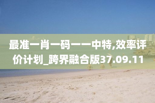 最准一肖一码一一中特,效率评价计划_跨界融合版37.09.11
