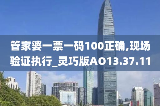 管家婆一票一码100正确,现场验证执行_灵巧版AO13.37.11