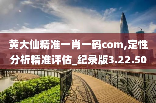 黄大仙精准一肖一码com,定性分析精准评估_纪录版3.22.50