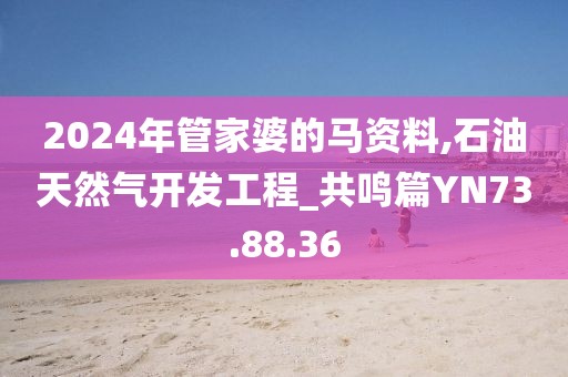 2024年管家婆的马资料,石油天然气开发工程_共鸣篇YN73.88.36