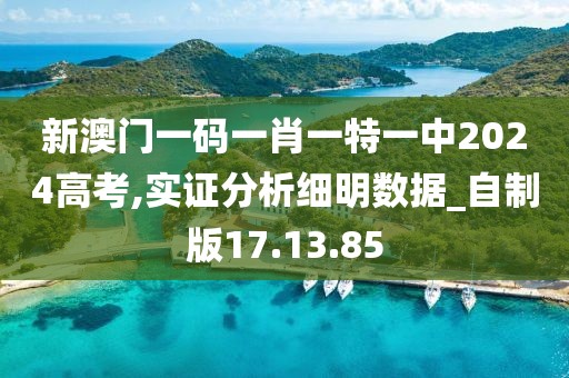 新澳门一码一肖一特一中2024高考,实证分析细明数据_自制版17.13.85