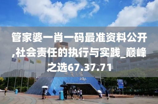 管家婆一肖一码最准资料公开,社会责任的执行与实践_巅峰之选67.37.71