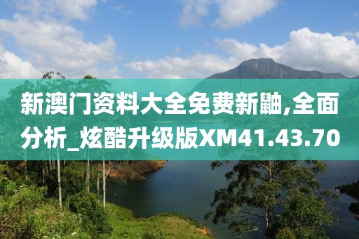 新澳门资料大全免费新鼬,全面分析_炫酷升级版XM41.43.70