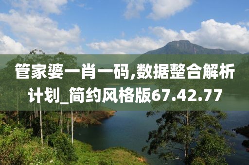 管家婆一肖一码,数据整合解析计划_简约风格版67.42.77