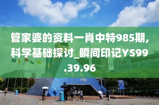管家婆的资料一肖中特985期,科学基础探讨_瞬间印记YS99.39.96
