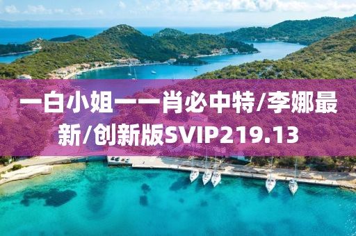 一白小姐一一肖必中特/李娜最新/创新版SVIP219.13