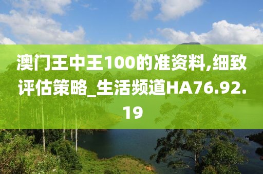 澳门王中王100的准资料,细致评估策略_生活频道HA76.92.19