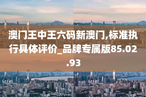澳门王中王六码新澳门,标准执行具体评价_品牌专属版85.02.93