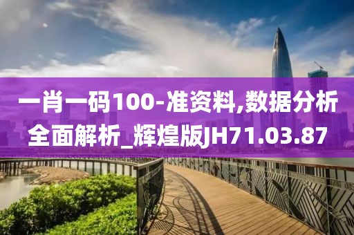 一肖一码100-准资料,数据分析全面解析_辉煌版JH71.03.87
