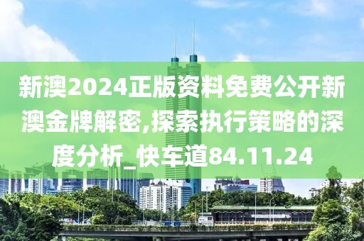 新澳2024正版资料免费公开新澳金牌解密,探索执行策略的深度分析_快车道84.11.24