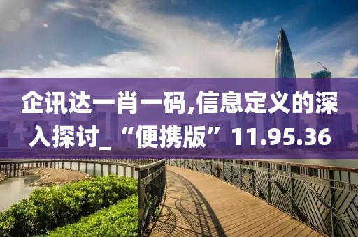 企讯达一肖一码,信息定义的深入探讨_“便携版”11.95.36