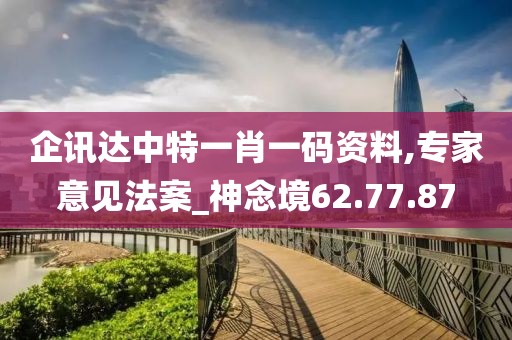 企讯达中特一肖一码资料,专家意见法案_神念境62.77.87