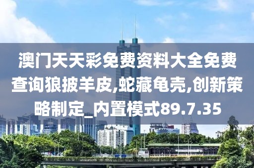 澳门天天彩免费资料大全免费查询狼披羊皮,蛇藏龟壳,创新策略制定_内置模式89.7.35