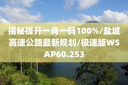 揭秘提升一肖一码100%/盐城高速公路最新规划/极速版WSAP60.253