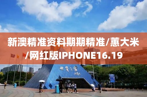 新澳精准资料期期精准/蕙大米/网红版IPHONE16.19