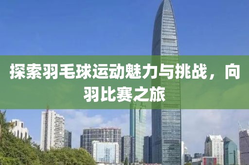 探索羽毛球运动魅力与挑战,向羽比赛之旅