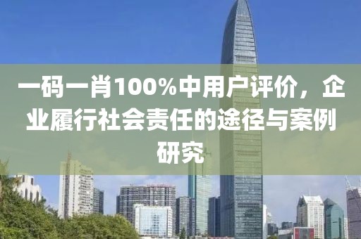 一码一肖100%中用户评价，企业履行社会责任的途径与案例研究