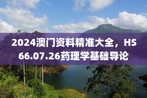 2024澳门资料精准大全，HS66.07.26药理学基础导论