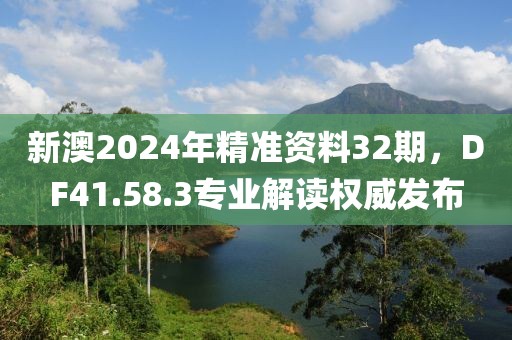 新澳2024年精准资料32期，DF41.58.3专业解读权威发布