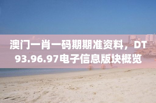 澳门一肖一码期期准资料，DT93.96.97电子信息版块概览